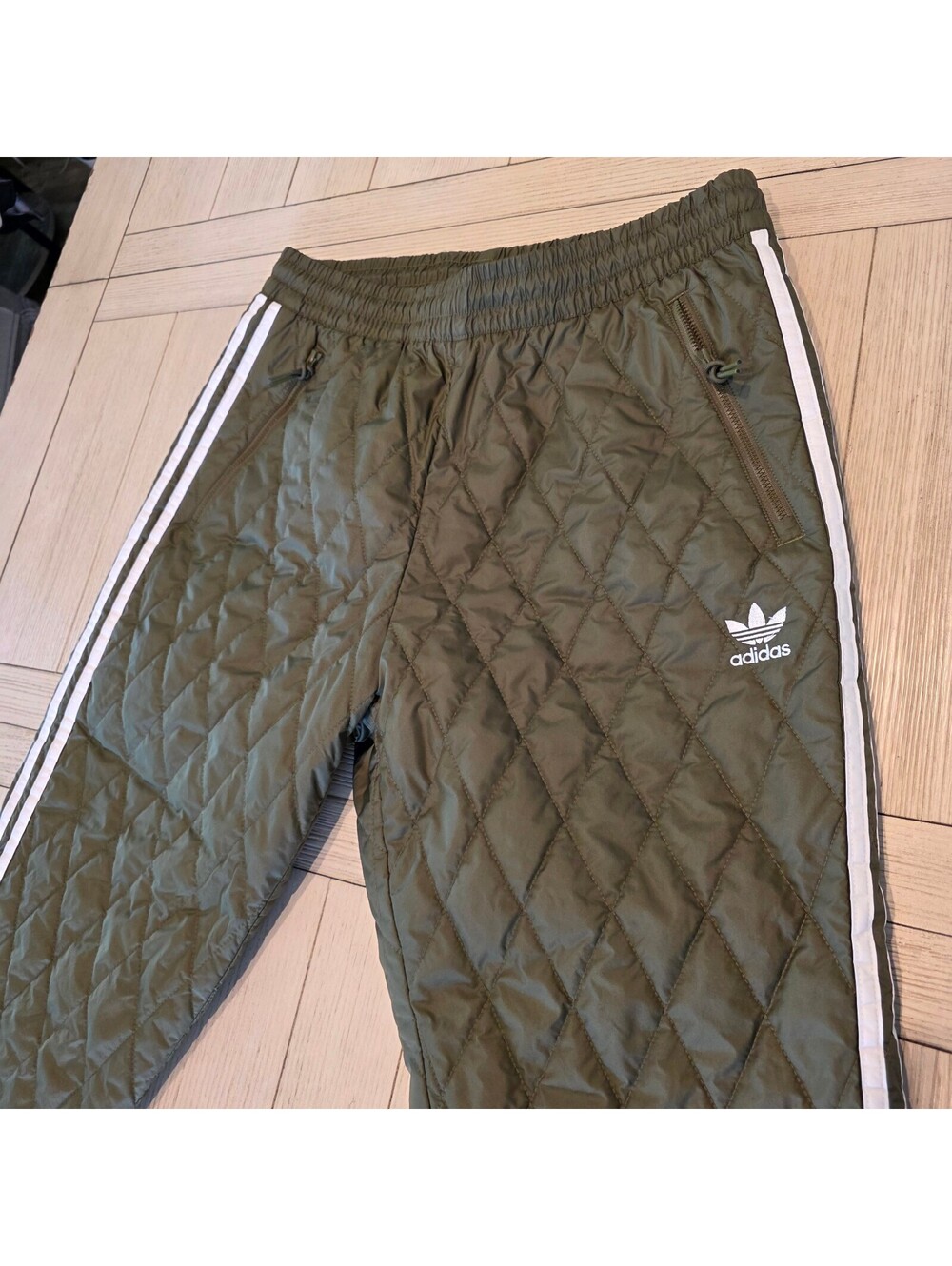 Adidas Originals SST Quilted Track Pants | Olive Green | Men's Medium